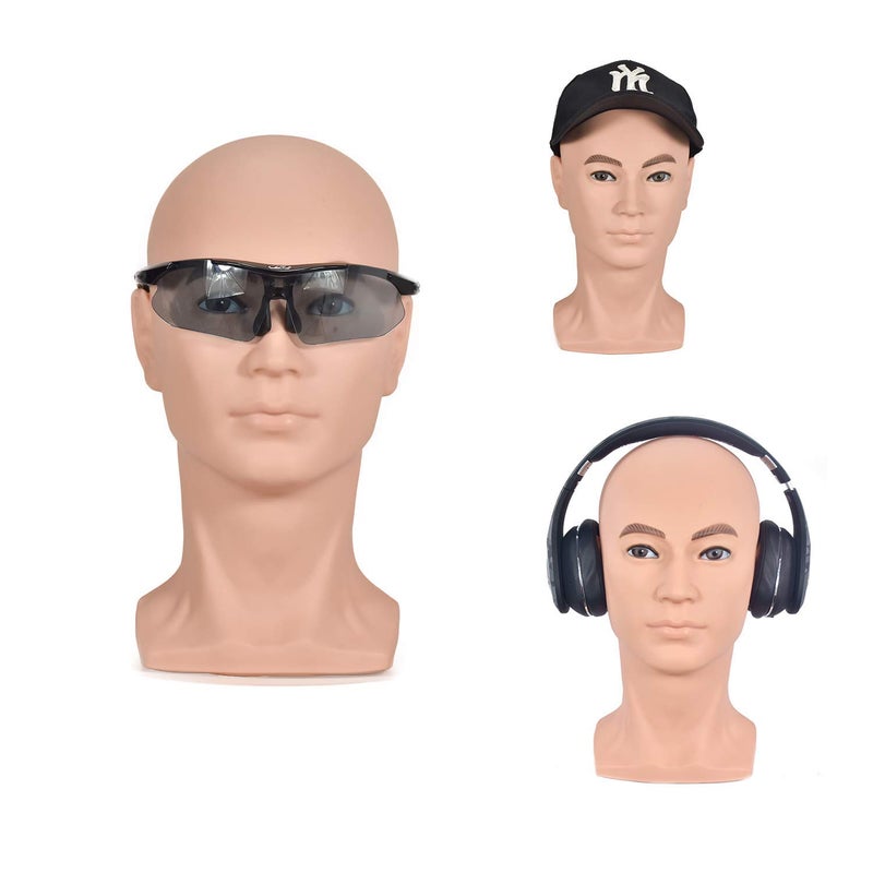 ZMS Male Mannequin Head Professional Training Head Manikin Bald Hat Display Wig Training Head Model with Free Table Clamp - Image 5
